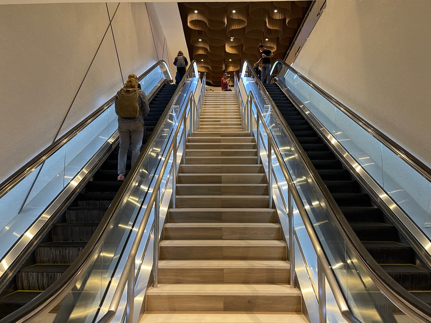 people on an escalator