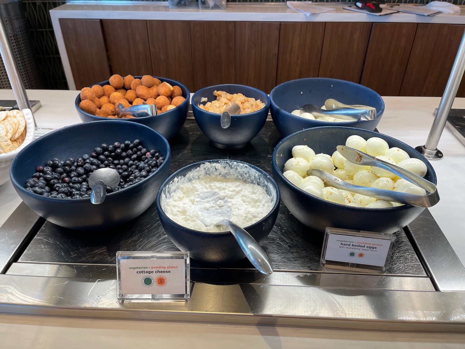 a group of bowls of food