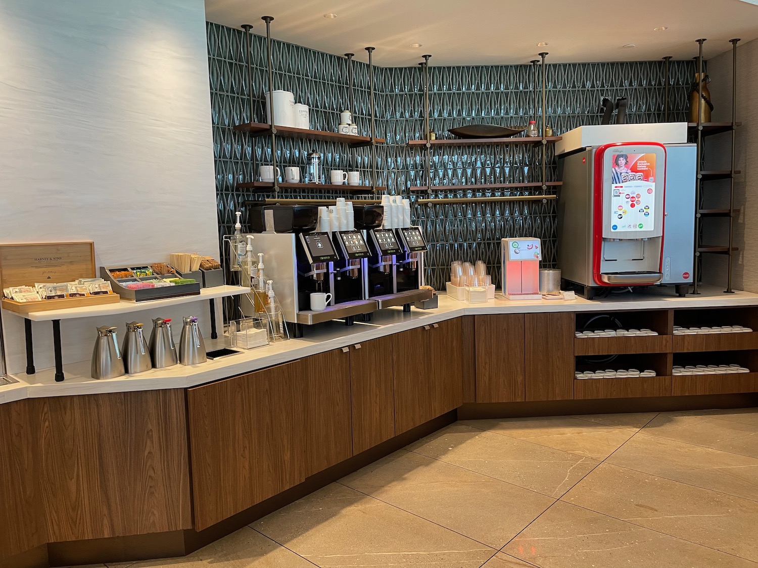 a coffee machine in a room