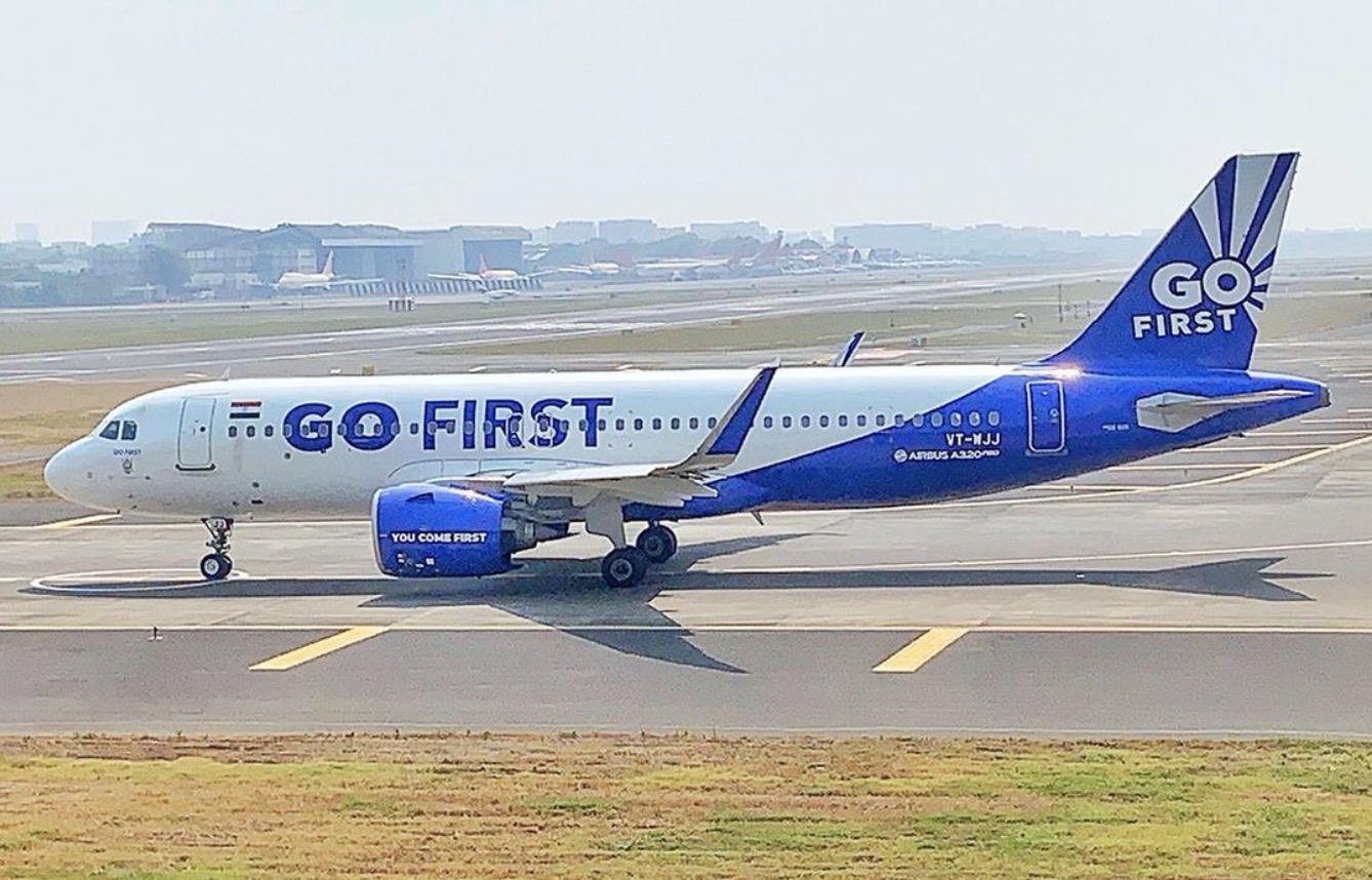 a plane on the runway