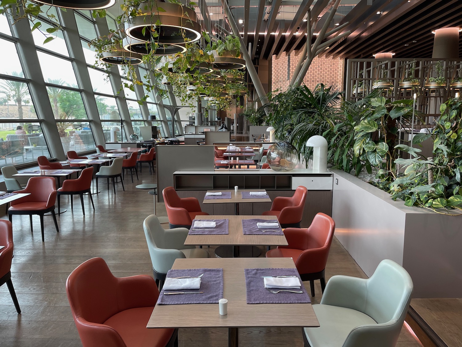 a restaurant with tables and chairs