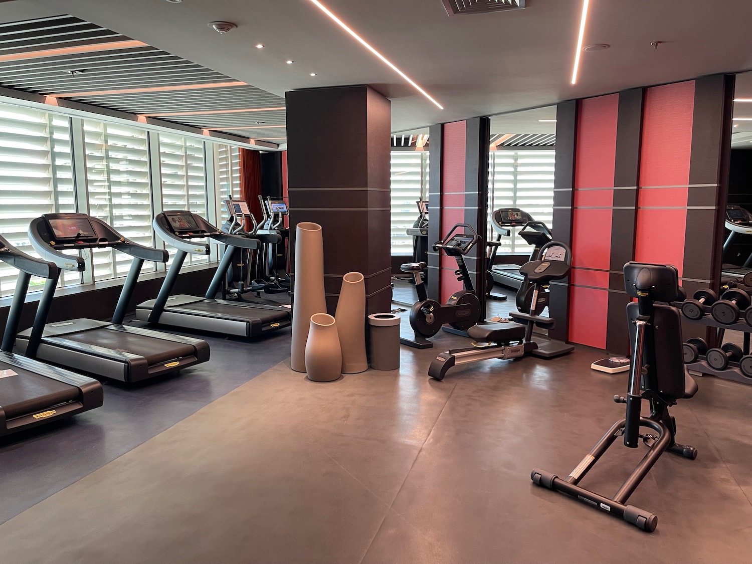 a room with exercise equipment