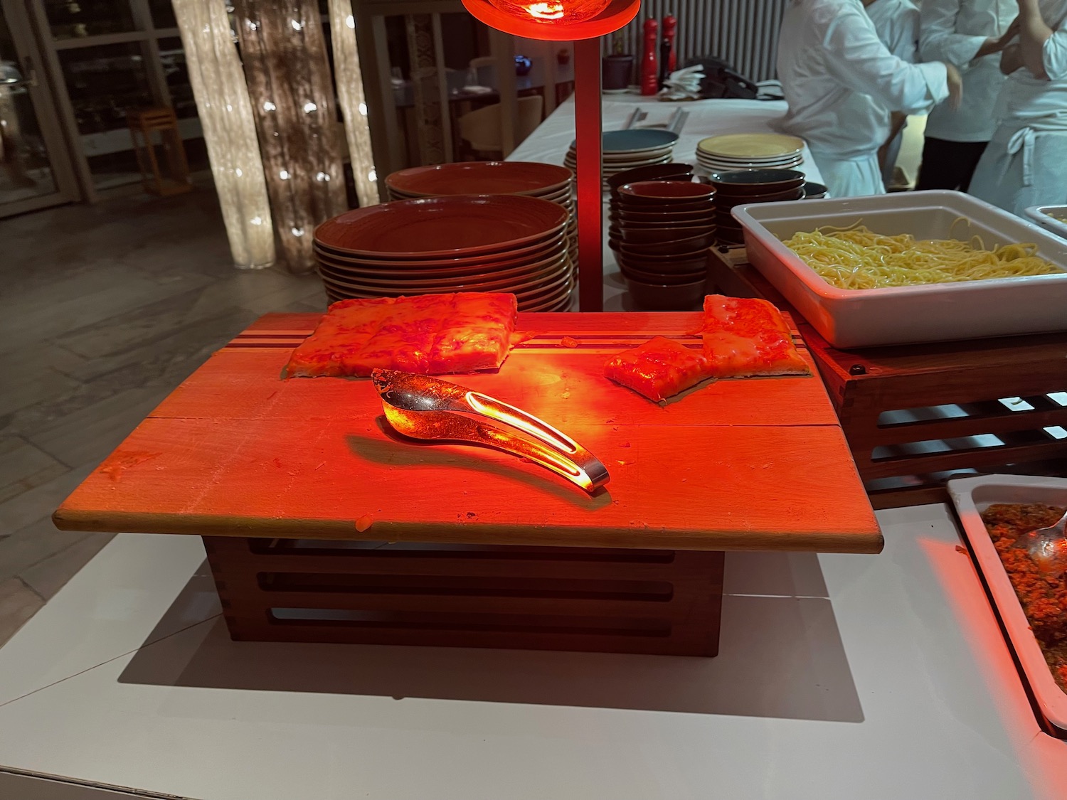 a table with food on it