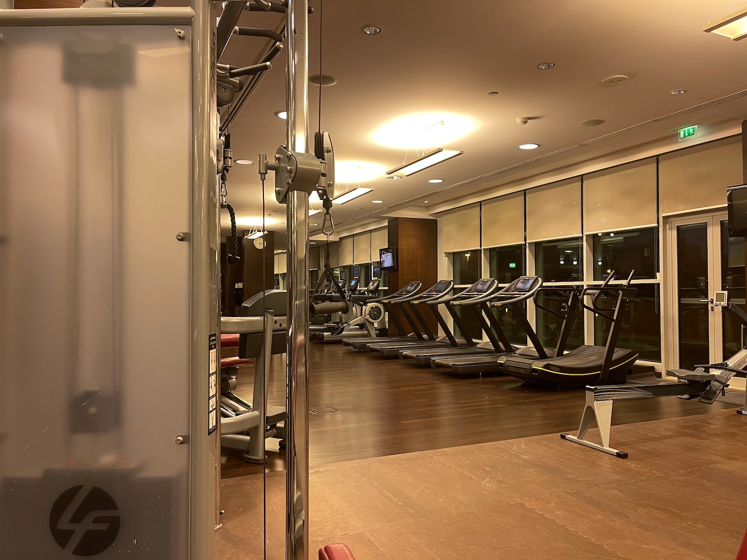 a room with exercise equipment