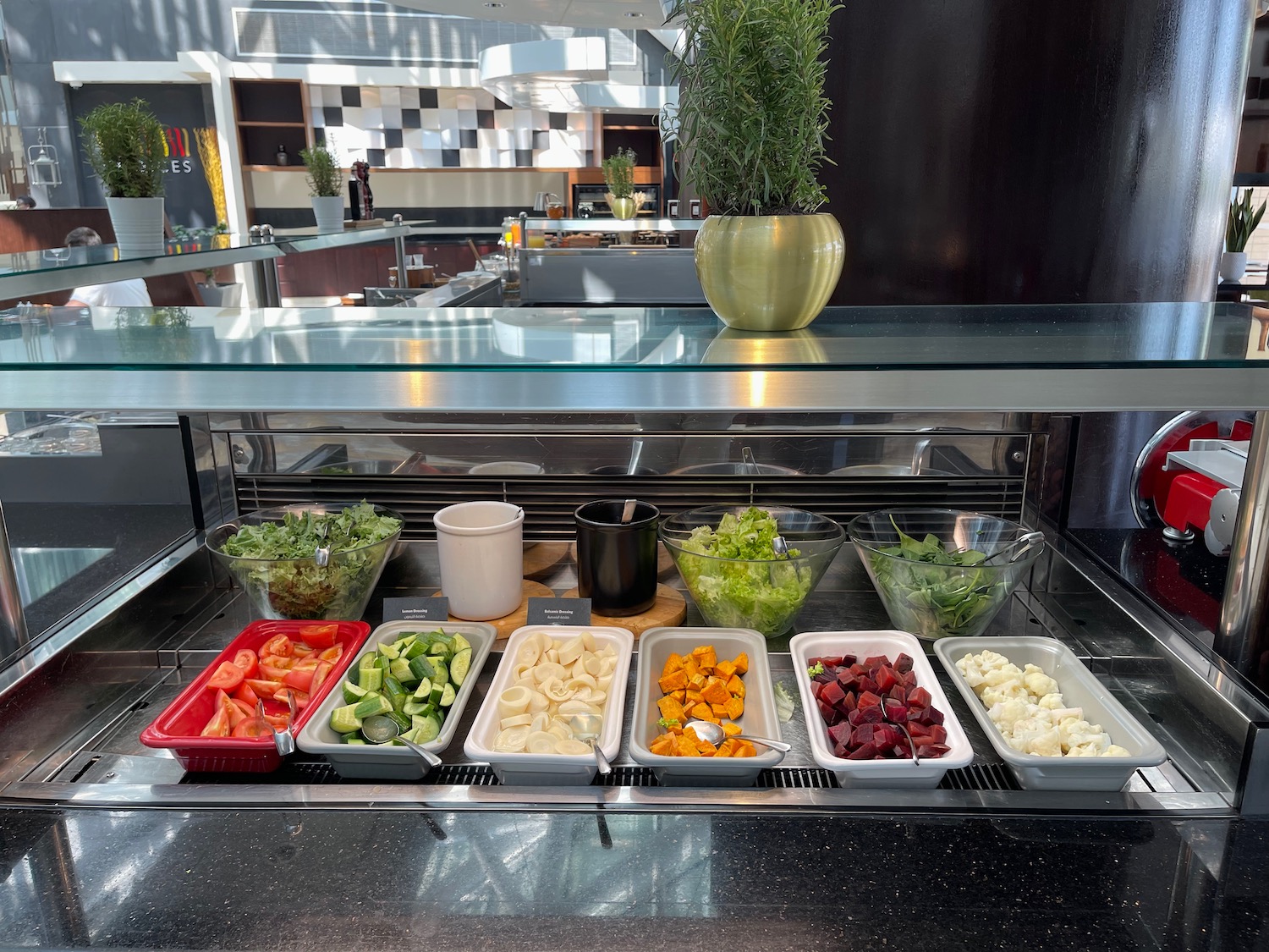 a food in containers on a counter