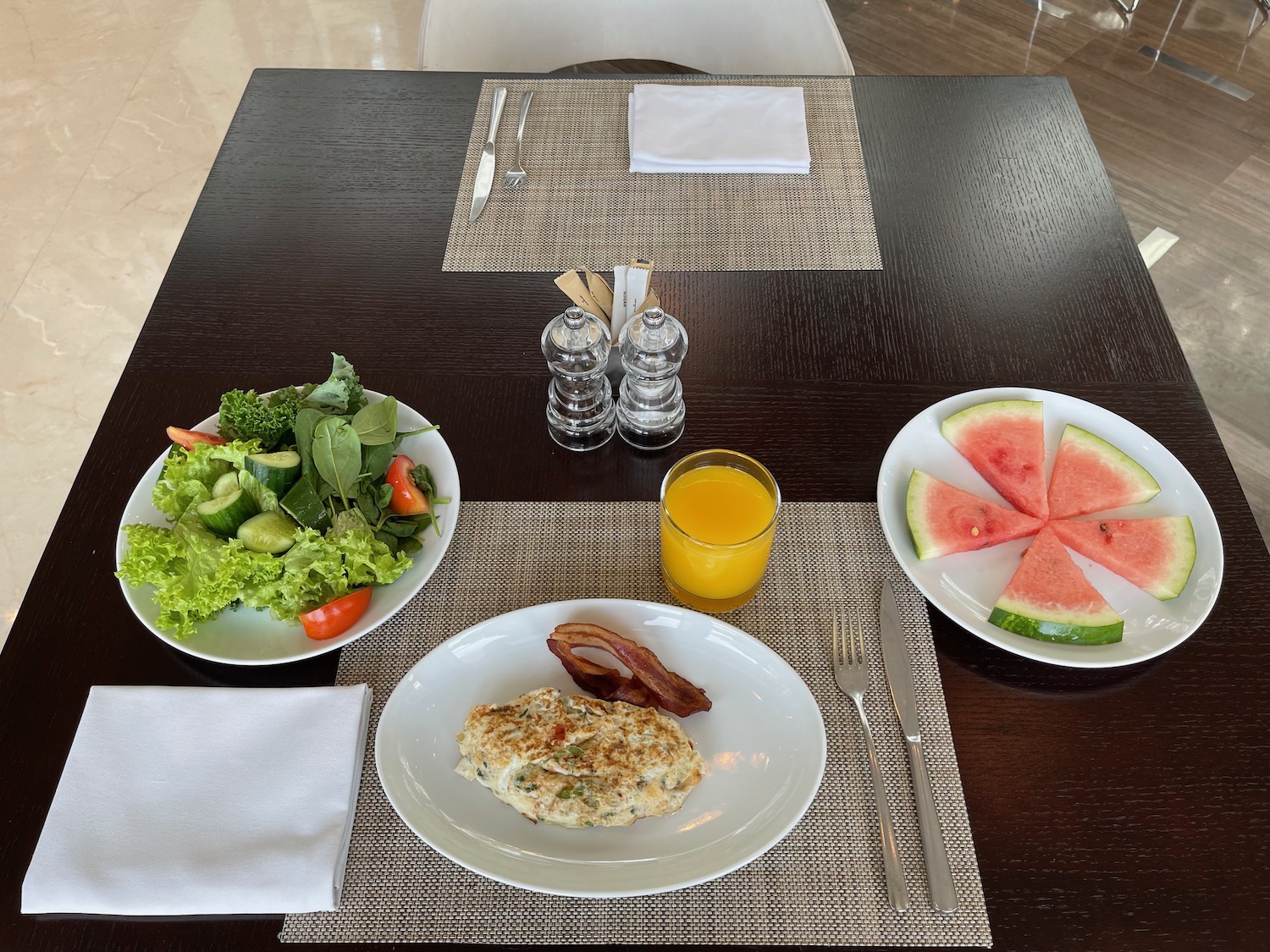 a table with food on it