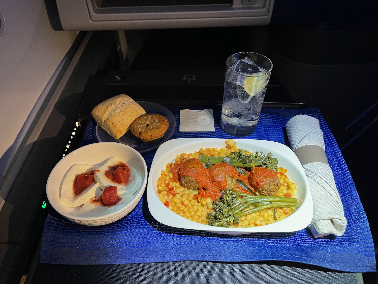 Impossible Meatball Bowl In United Airlines First Class