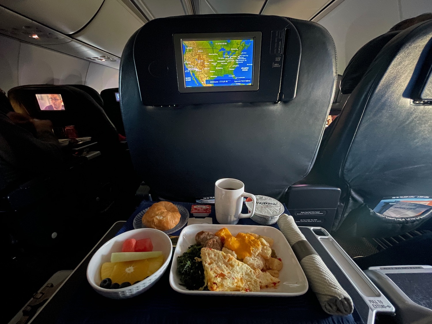 United Airlines' New Egg Frittata Breakfast In First Class Live and