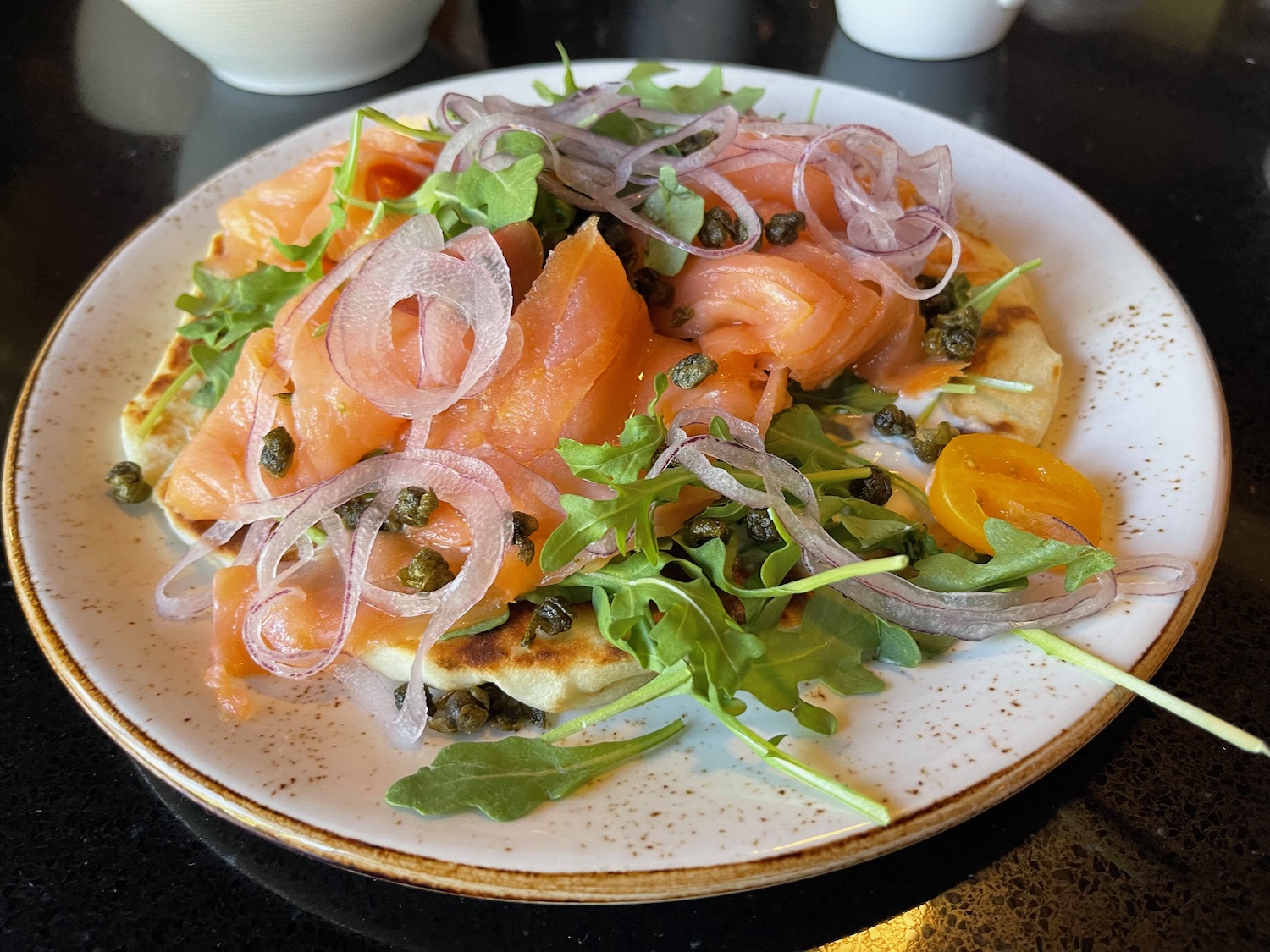 a plate of food on a table