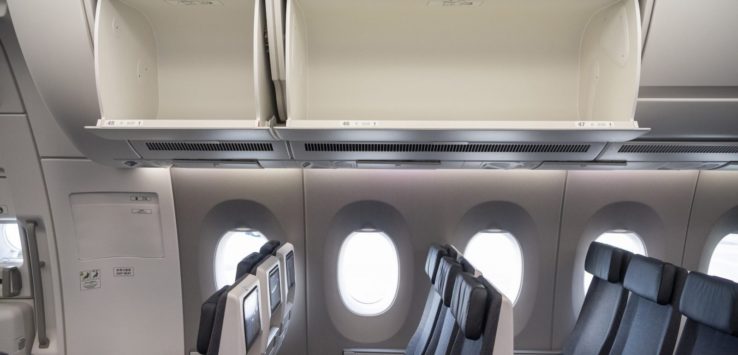 an airplane with seats and windows