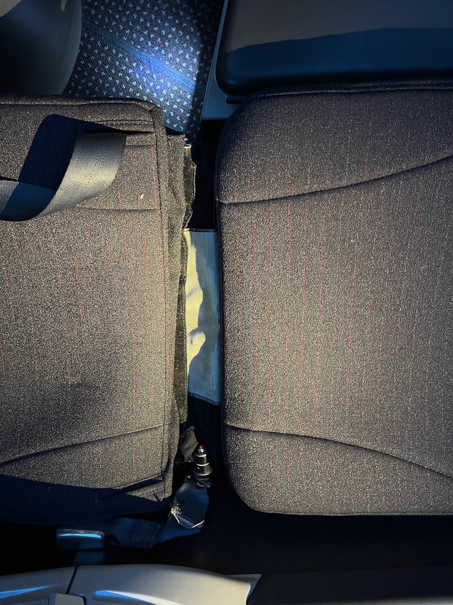 a seat belt in a car