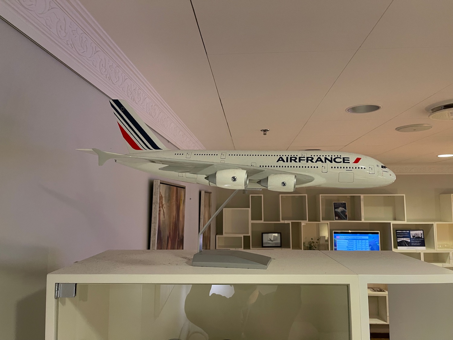 a model airplane on a shelf