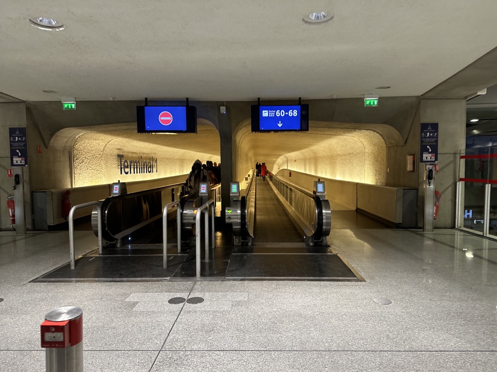 CDG Terminal 1 tiled hallways entrance