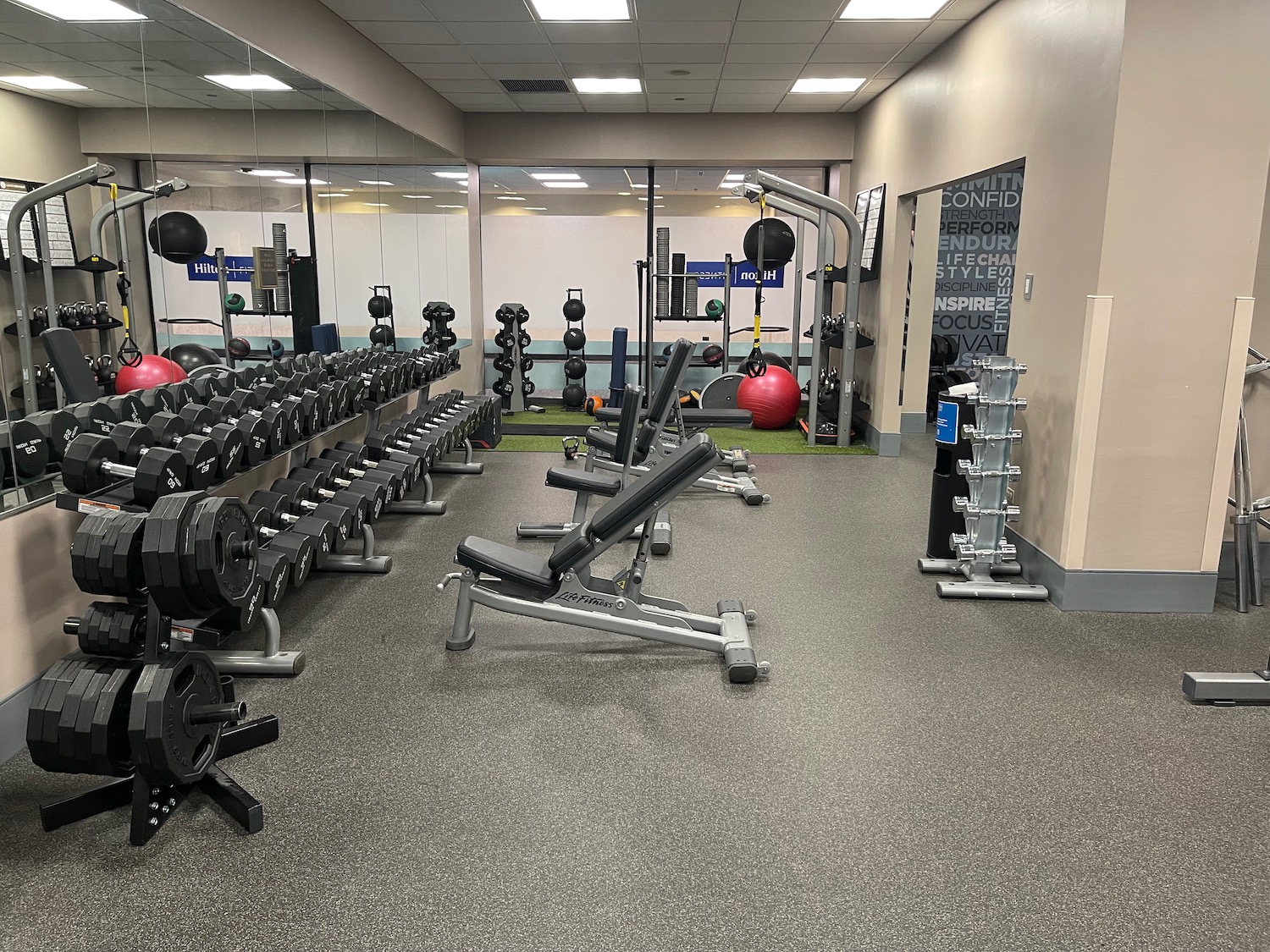 a room with weights and weights