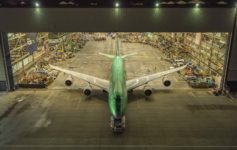 an airplane in a hangar