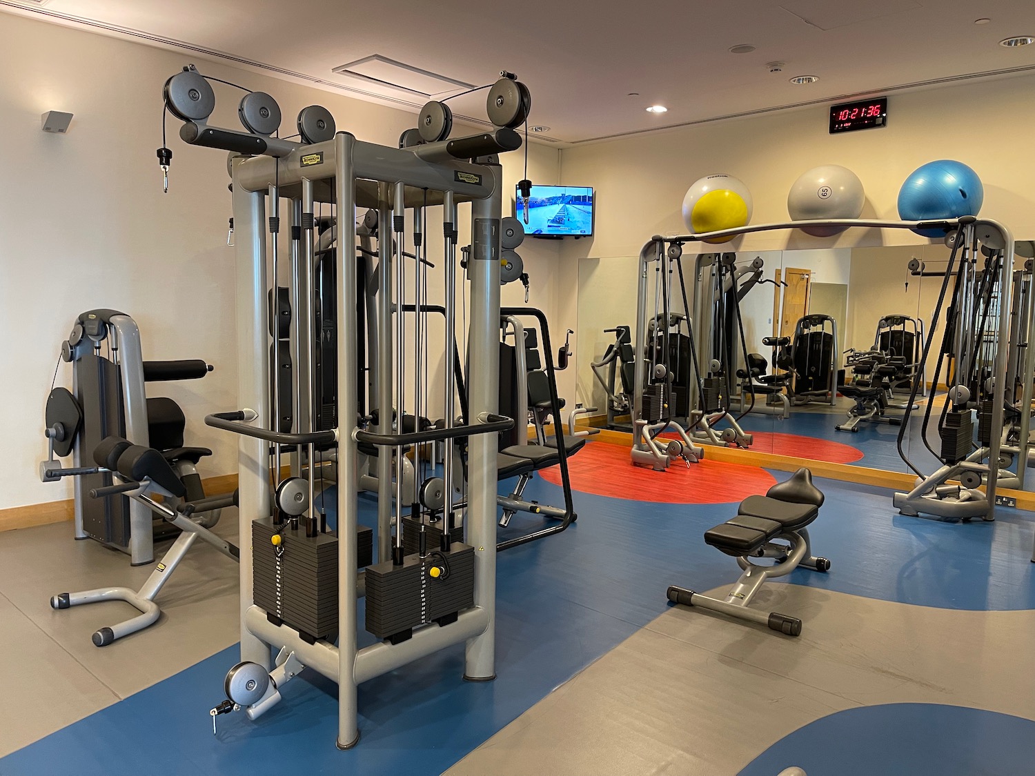 a gym with exercise equipment