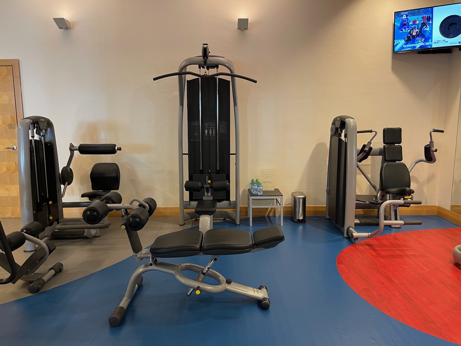 a gym with exercise equipment