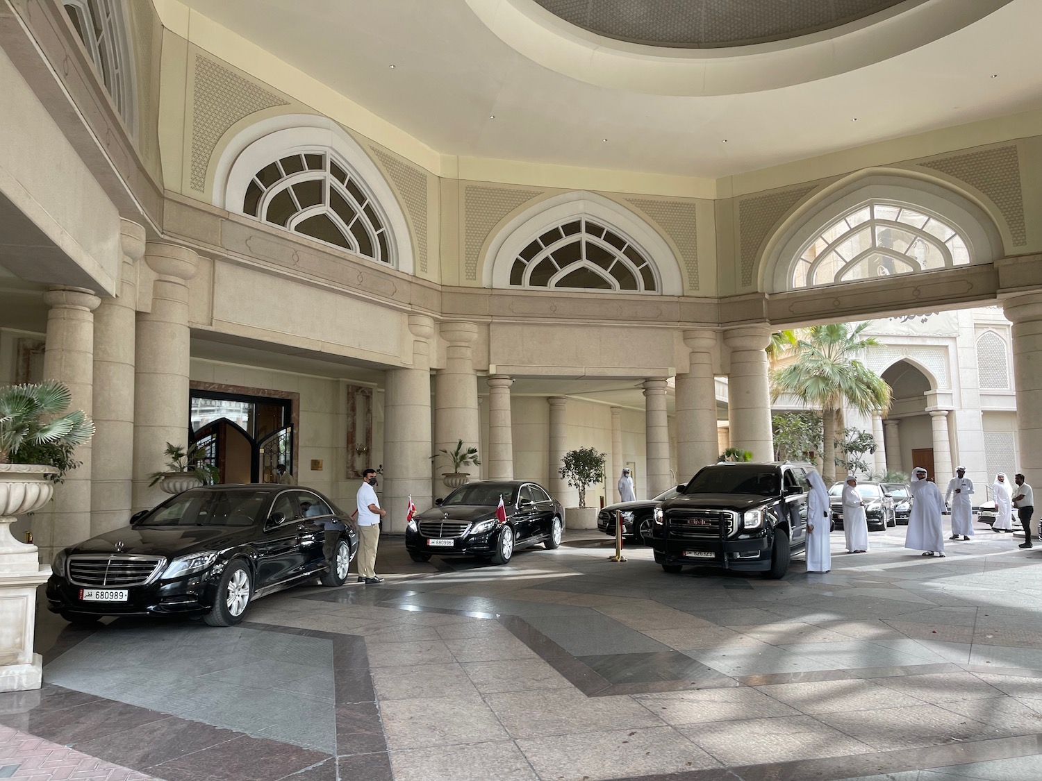a group of cars in a building