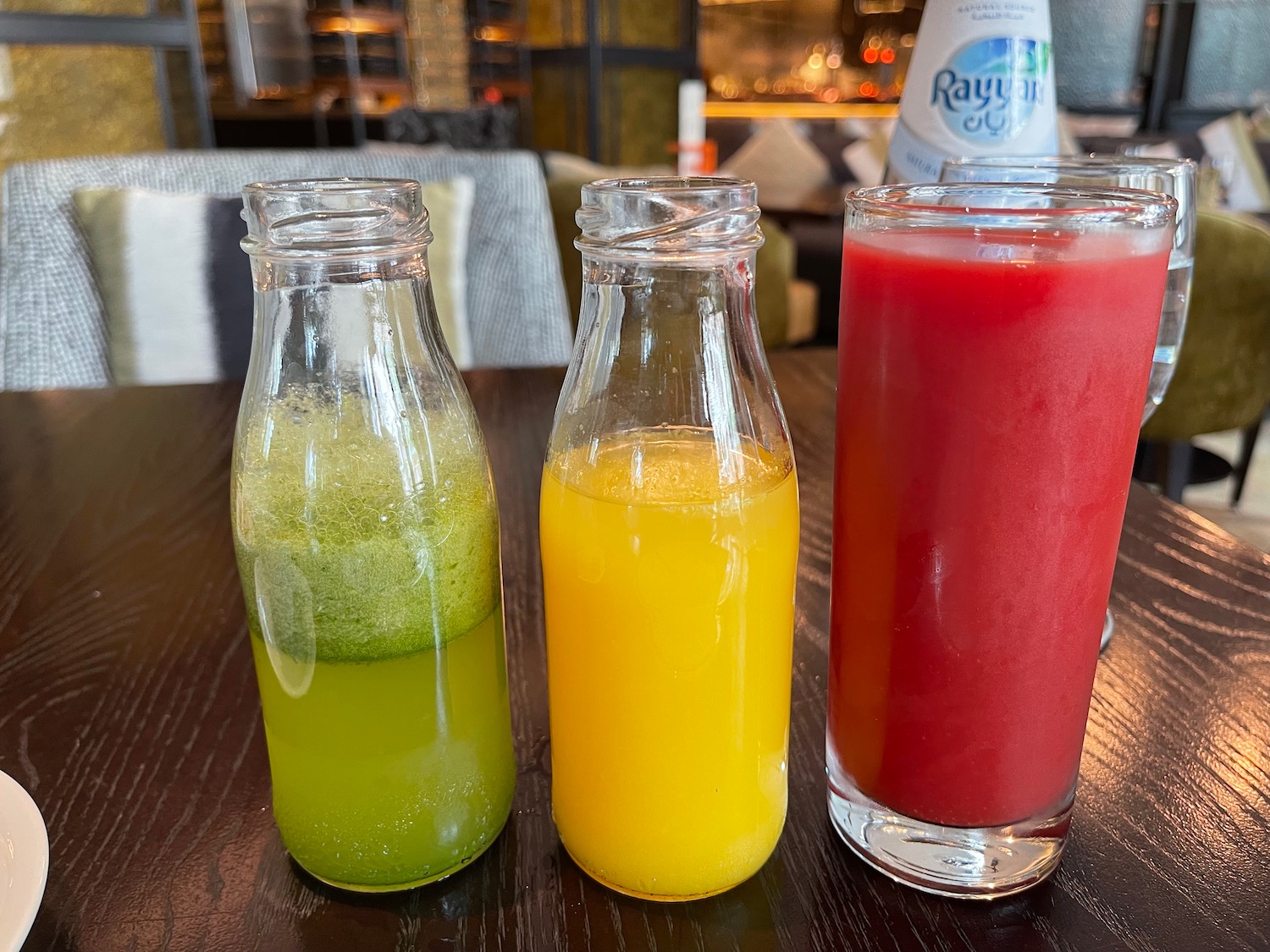 a group of bottles of juice