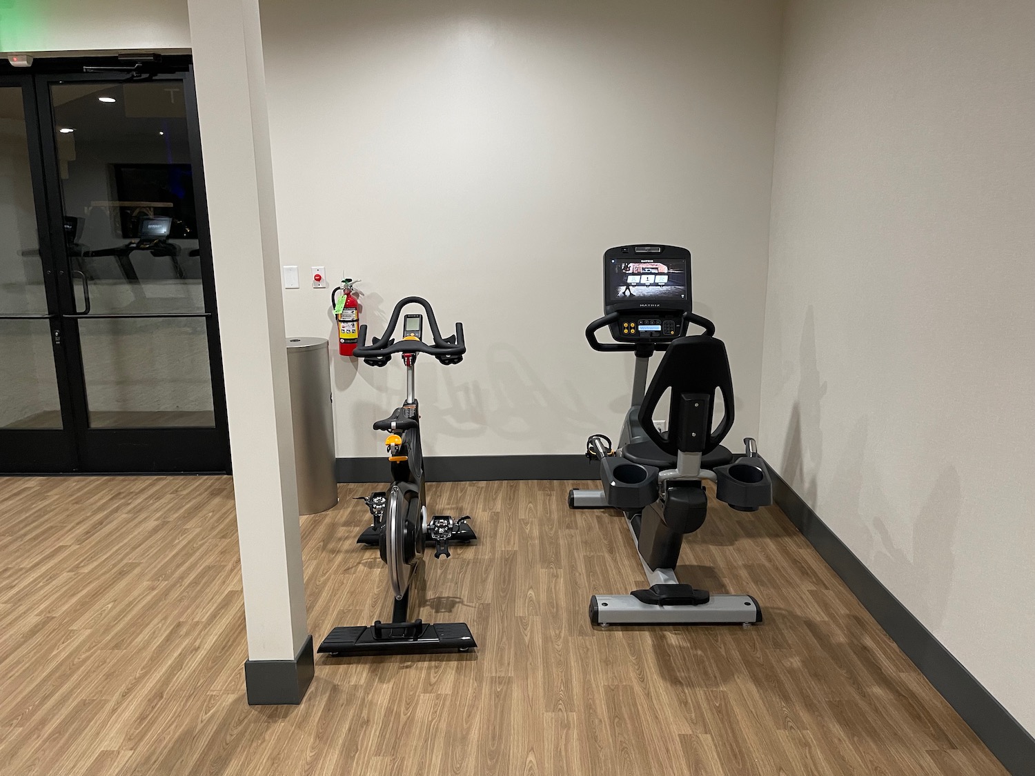 exercise bikes in a room