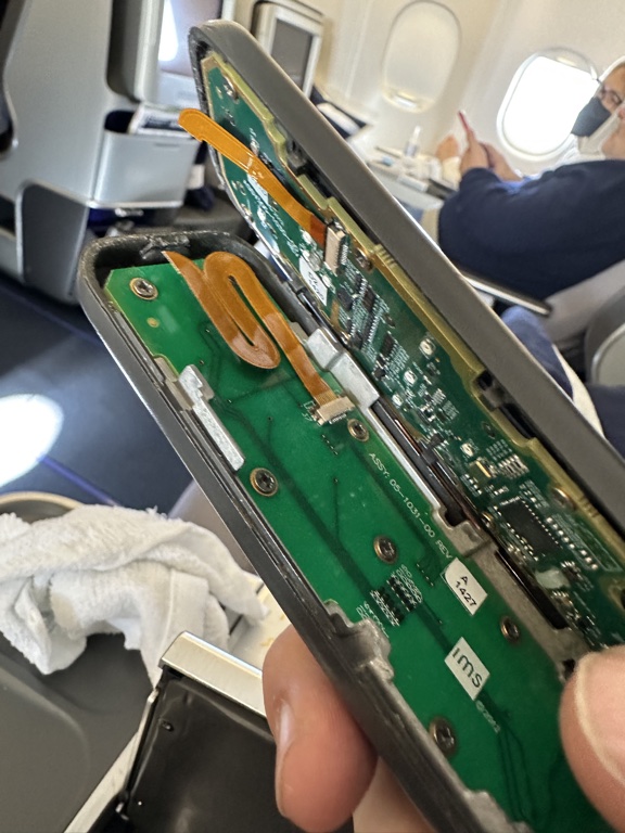 Lufthansa business class falling apart broken remote 2