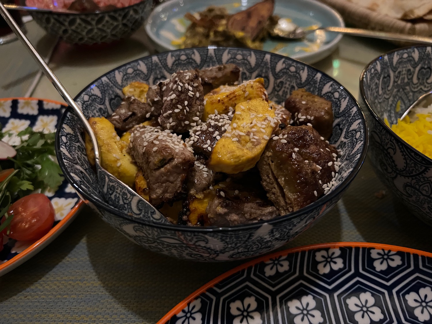 a bowl of food on a table