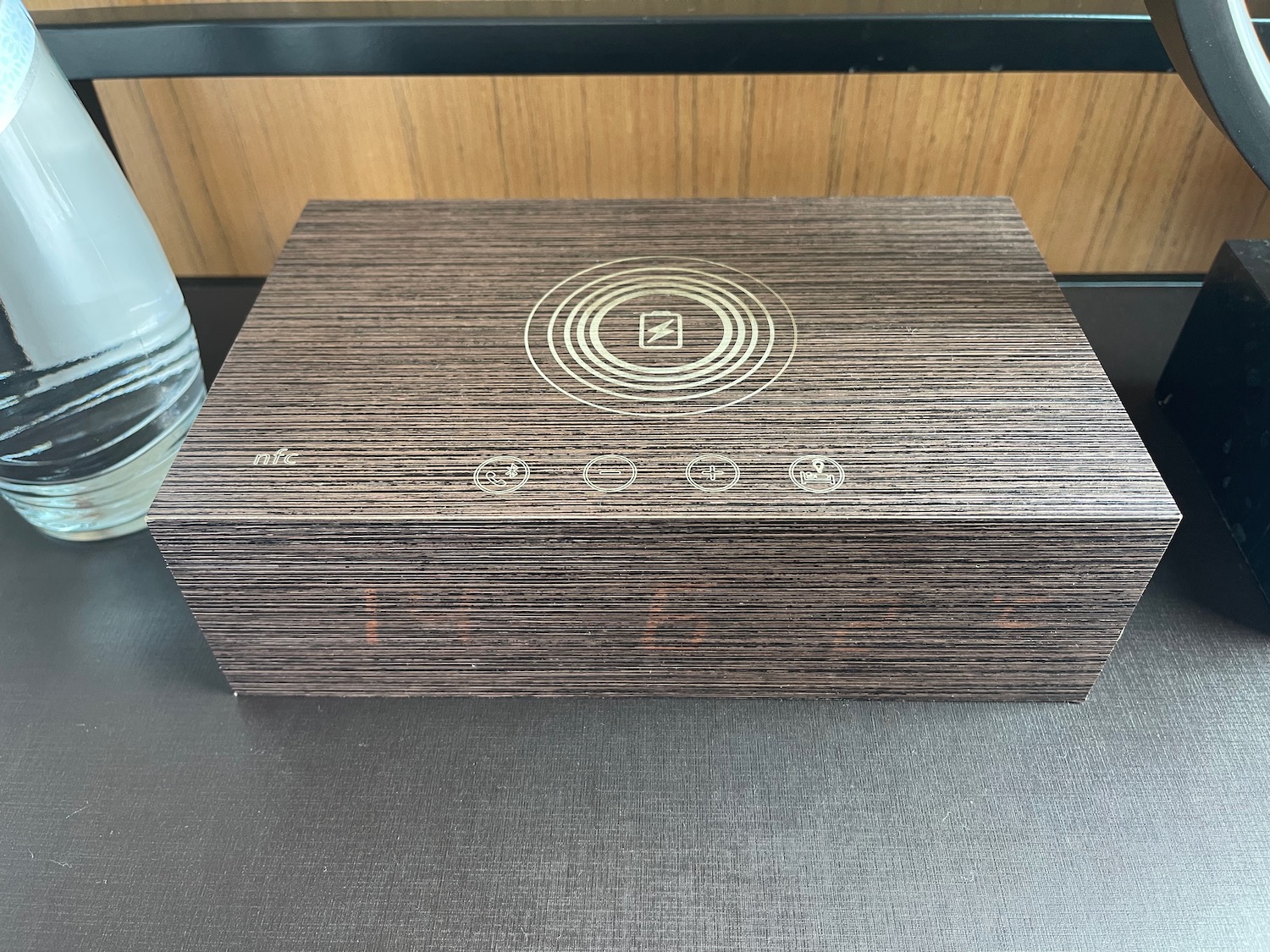 a rectangular wooden box on a table