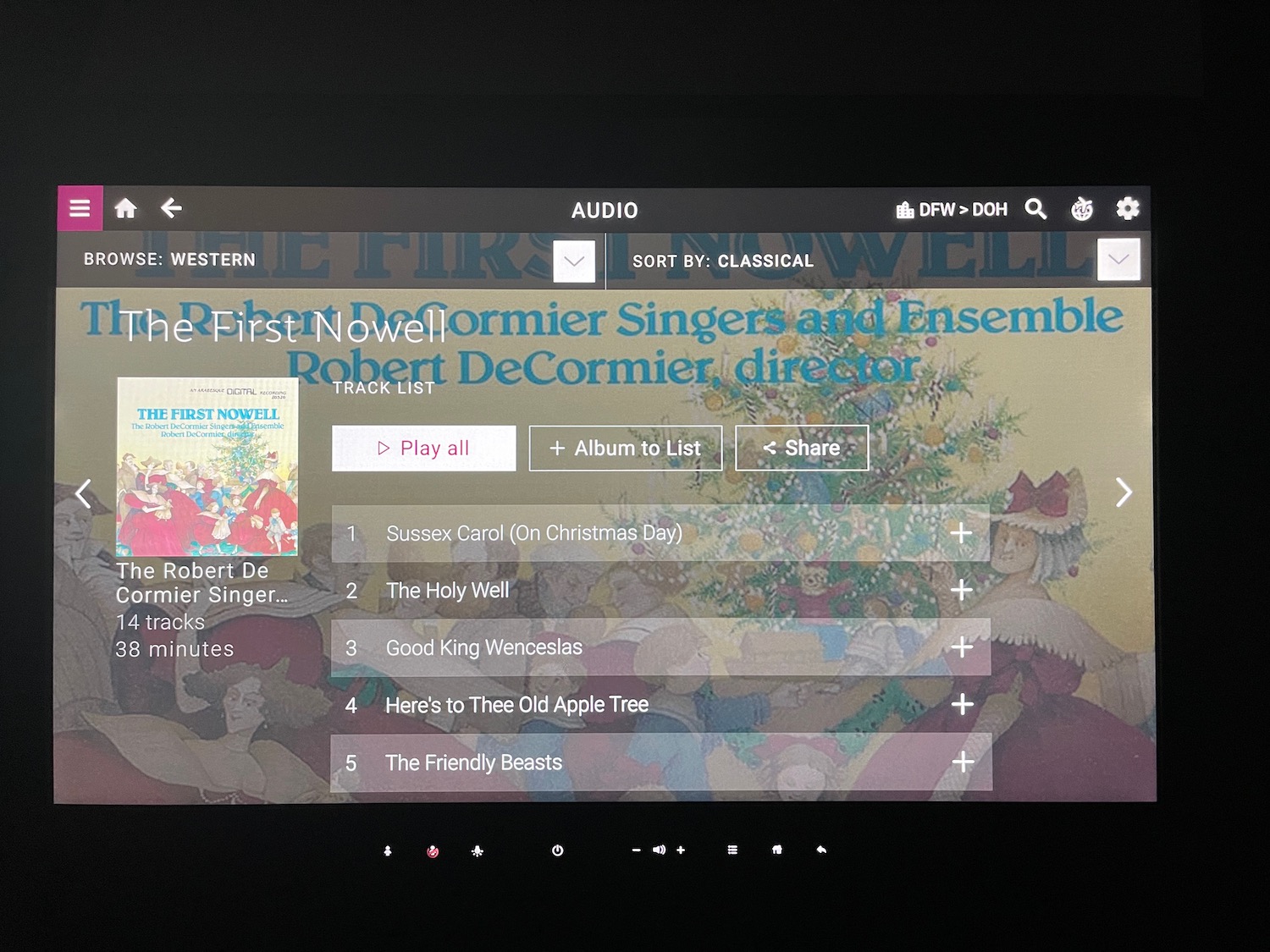 a screen shot of a music player