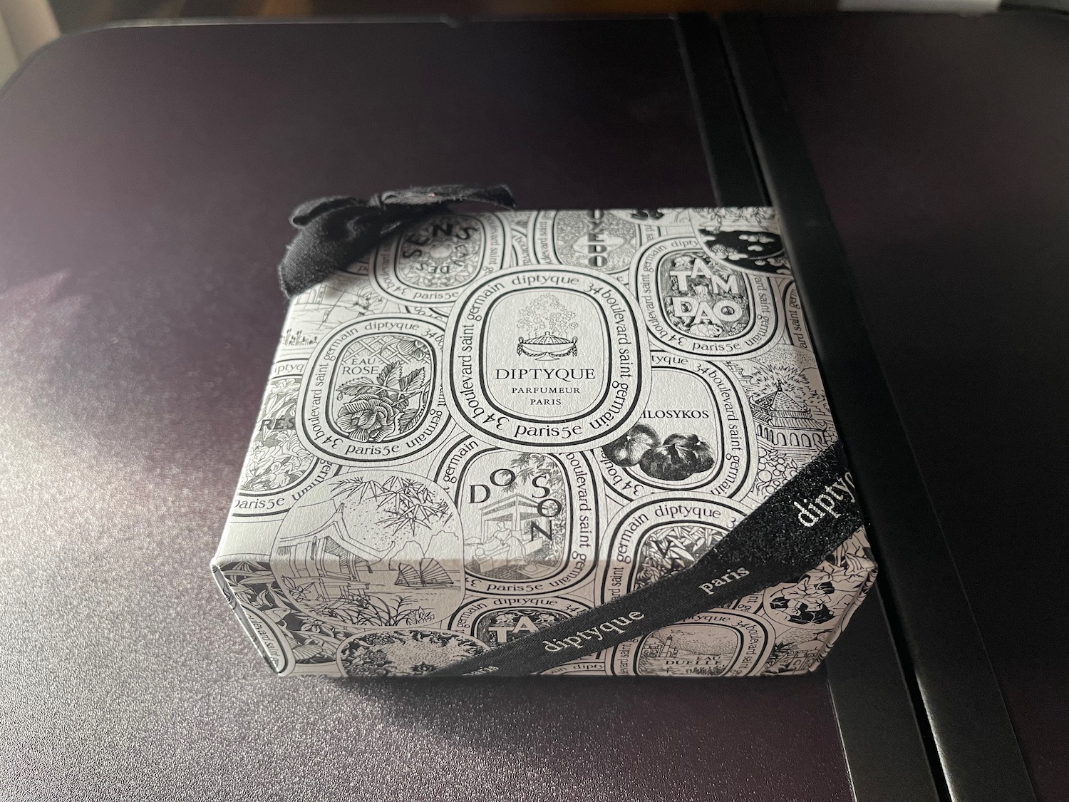 a box with a ribbon on it