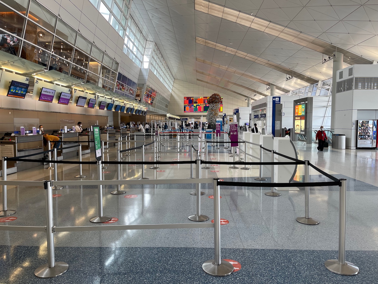 a group of people in an airport