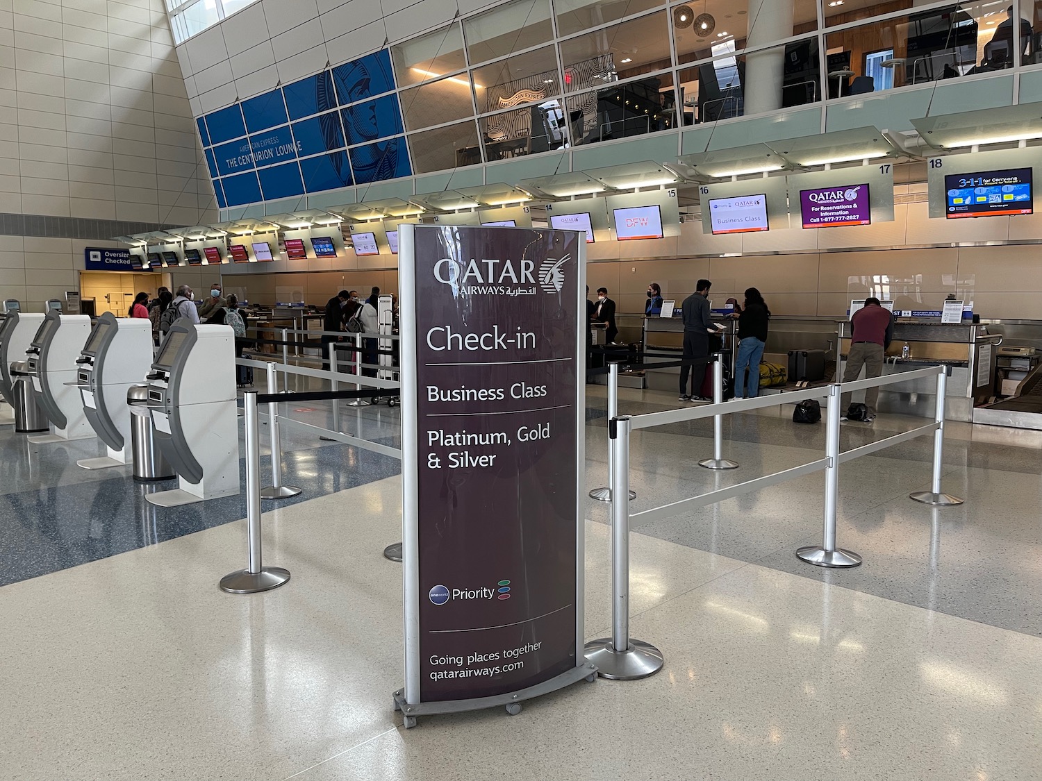 a sign in a airport