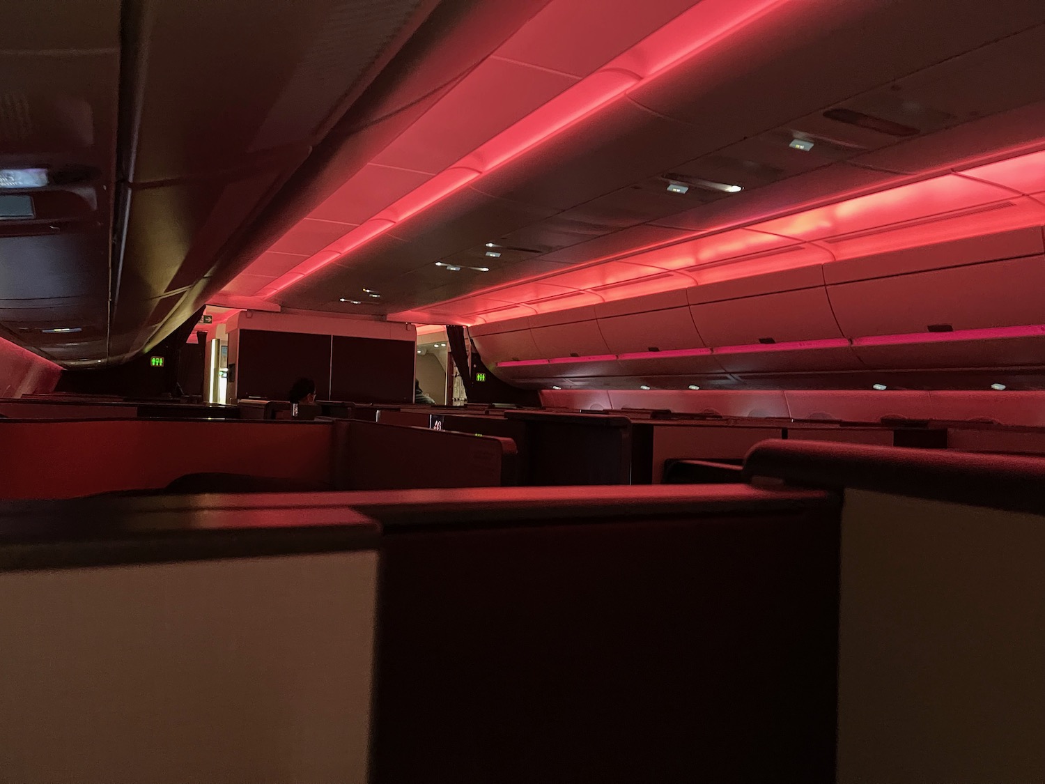 a red light in an airplane