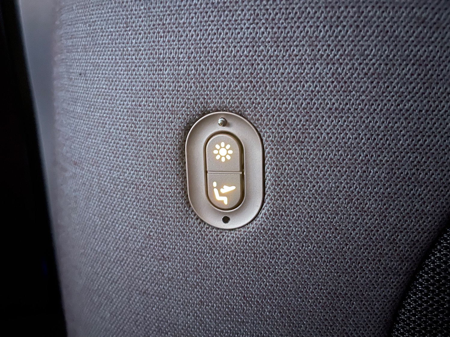 a seat button on a seat