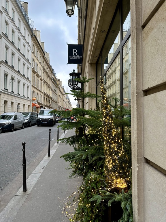 Renaissance Vendome Hotel Paris Christmas decorations