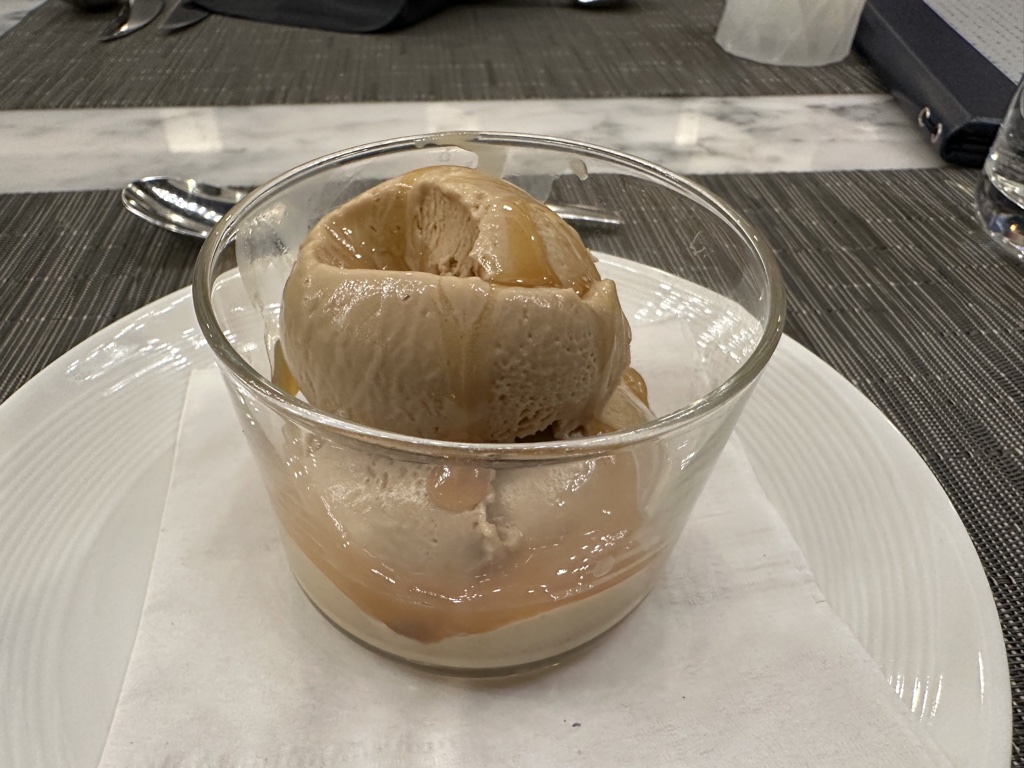 United Polaris lounge caramel gelato sea salt