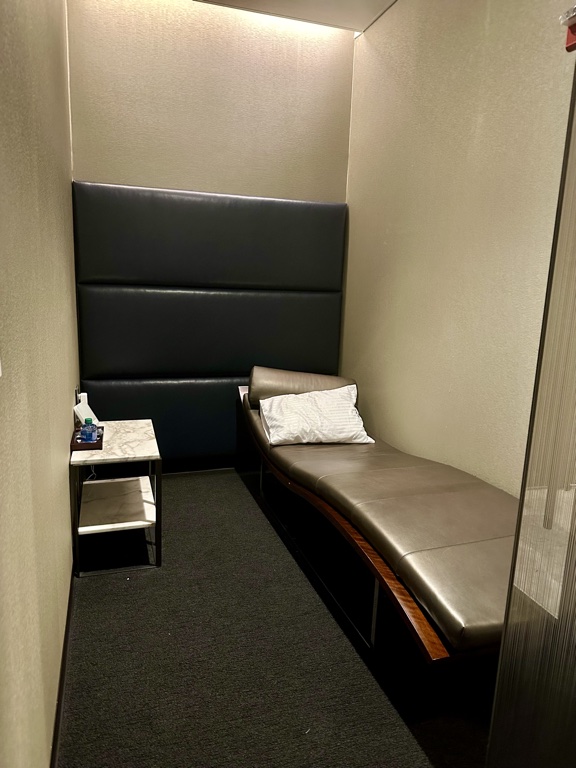 United Polaris lounge resting rooms