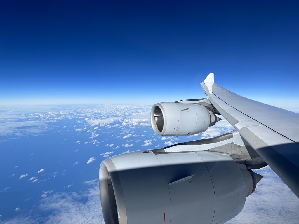 lufthansa business class munich miami bathroom view wing