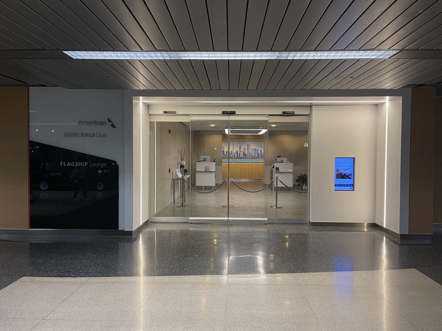 a glass doors in a building