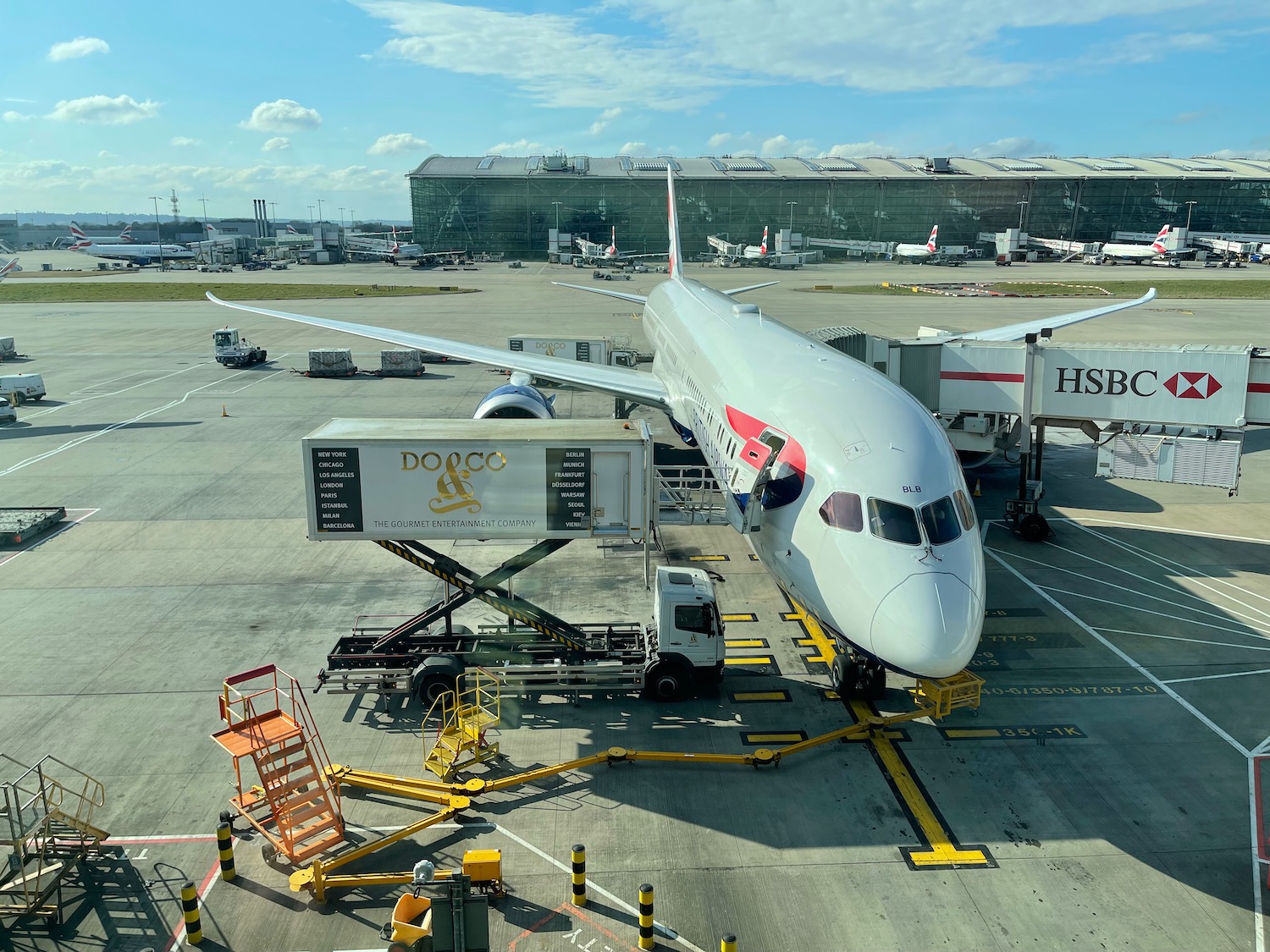 an airplane parked at an airport