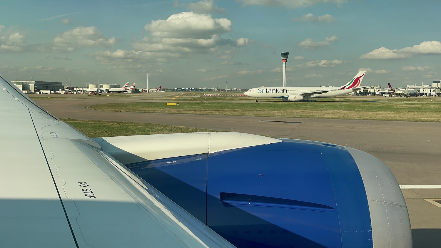 an airplane on the runway