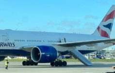 a large airplane on the runway