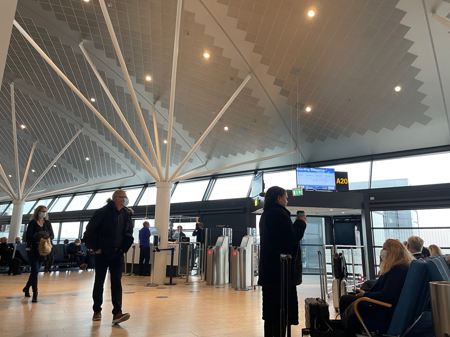 people in an airport terminal