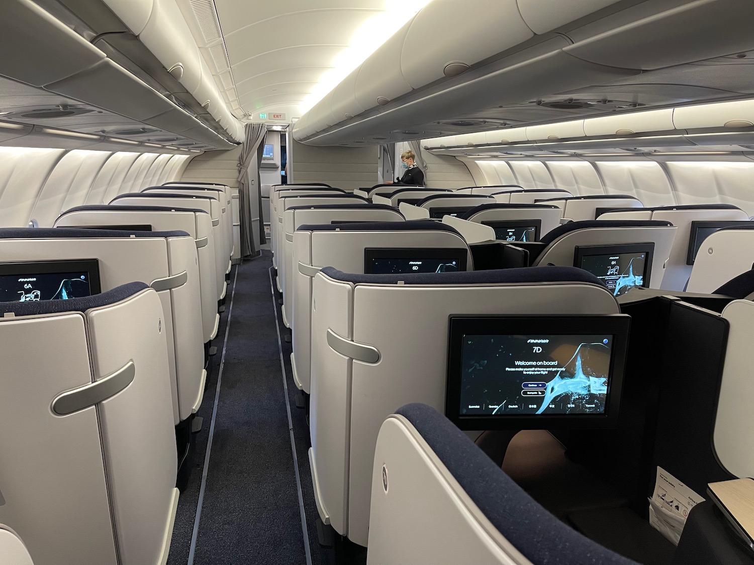 a row of seats in an airplane