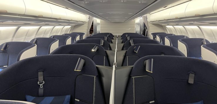 the inside of an airplane