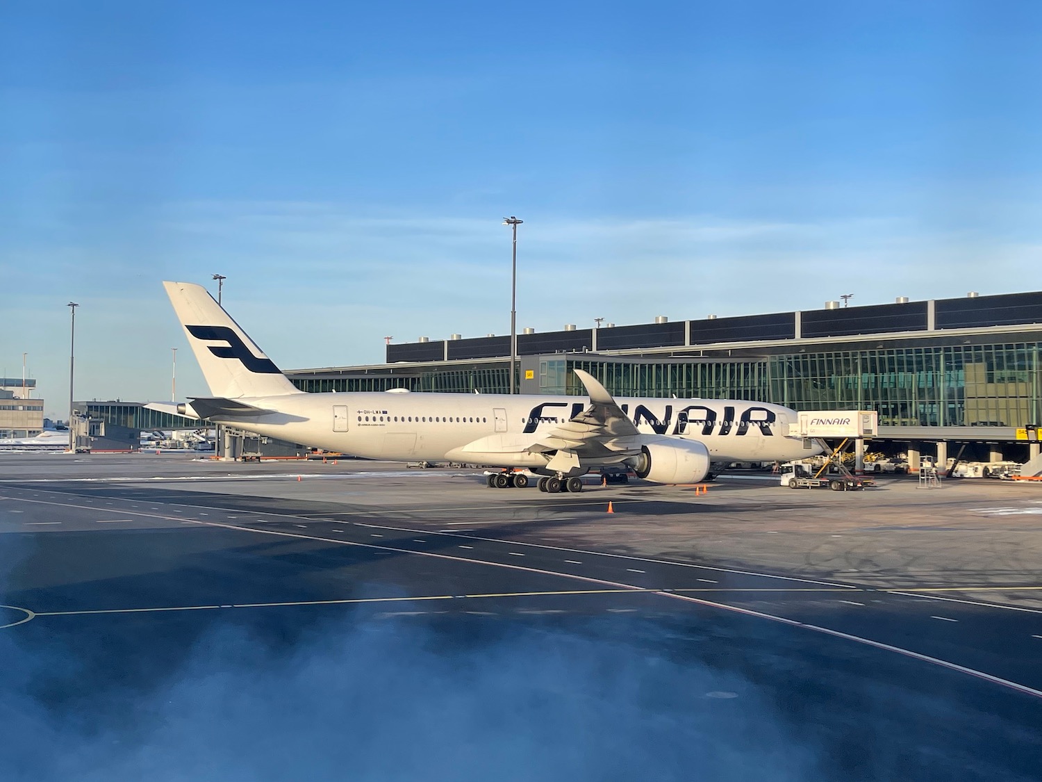 a large airplane on the runway