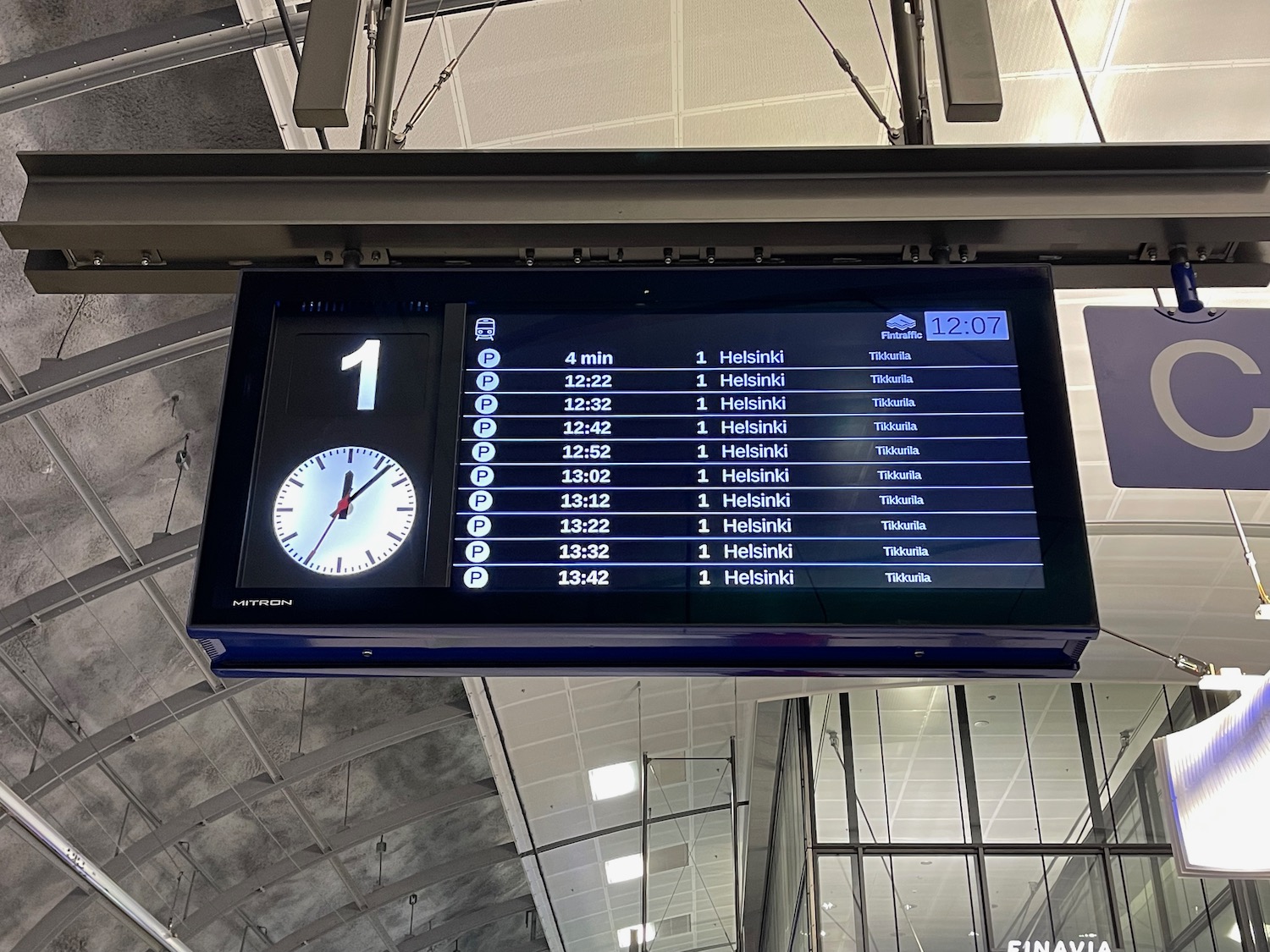 a digital screen with time and numbers