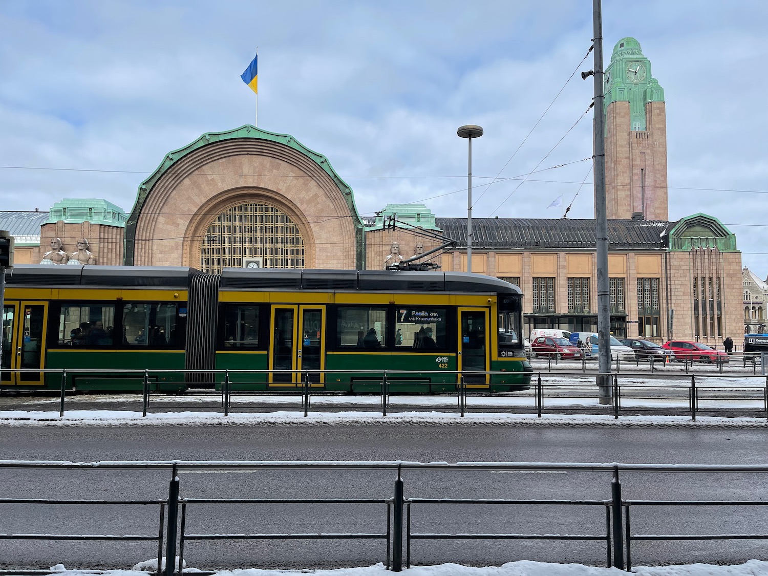 a train on the street