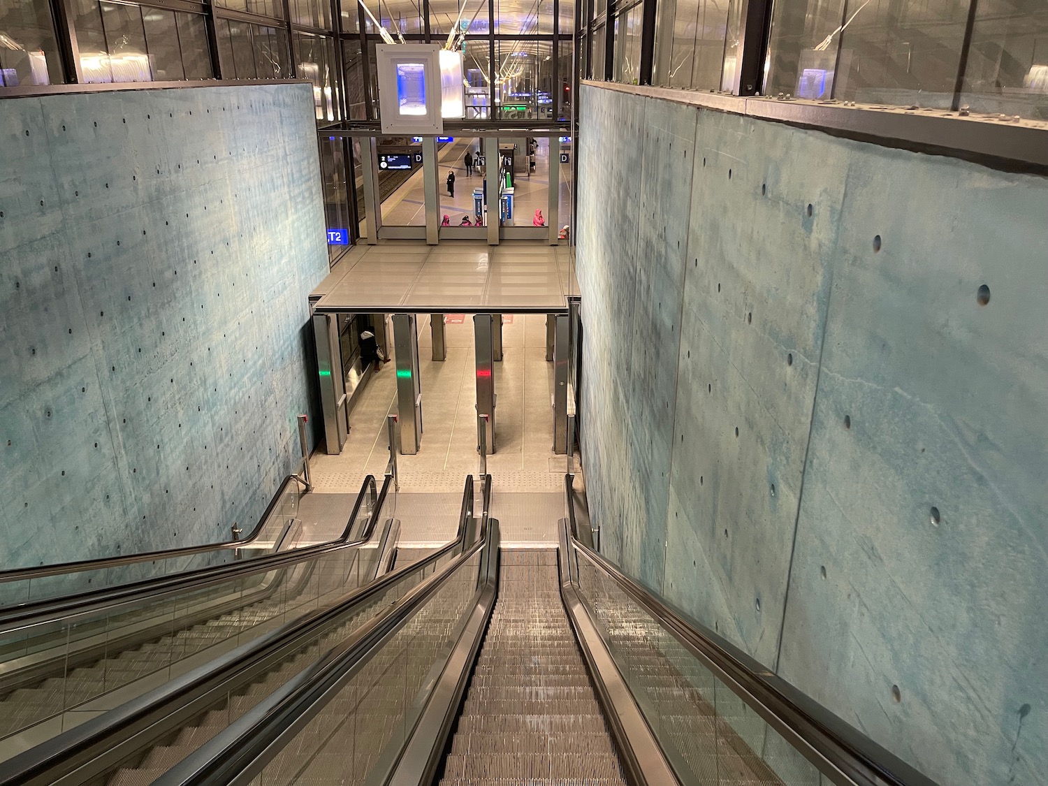 a escalators in a building