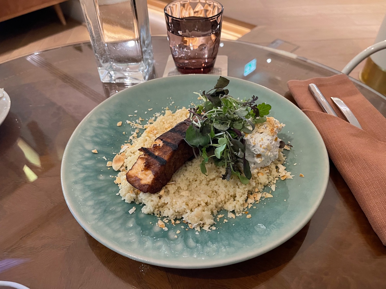 a plate of food on a table