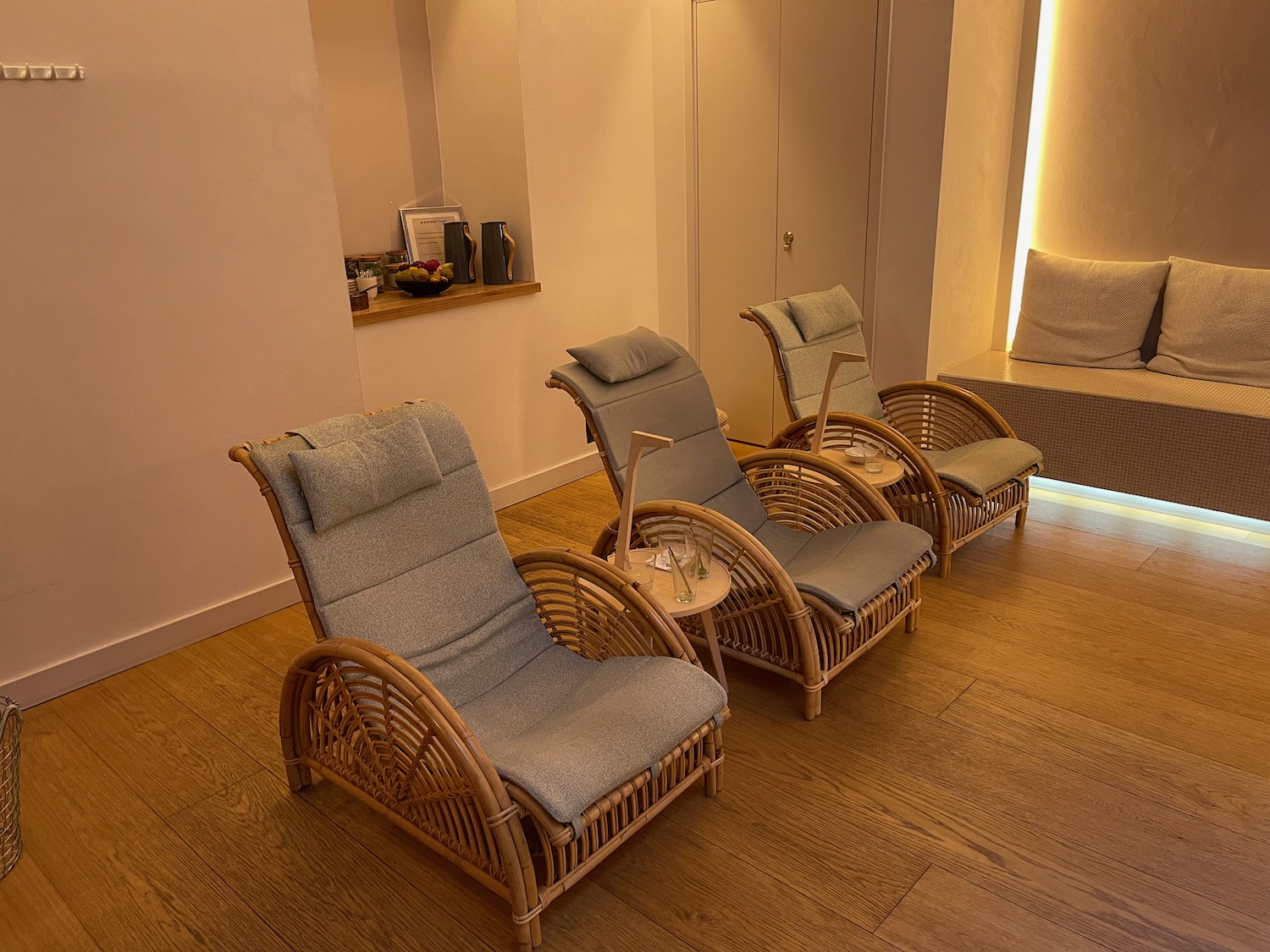 a group of chairs in a room